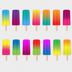 Colorful Collection Ice Cream Transparent Background