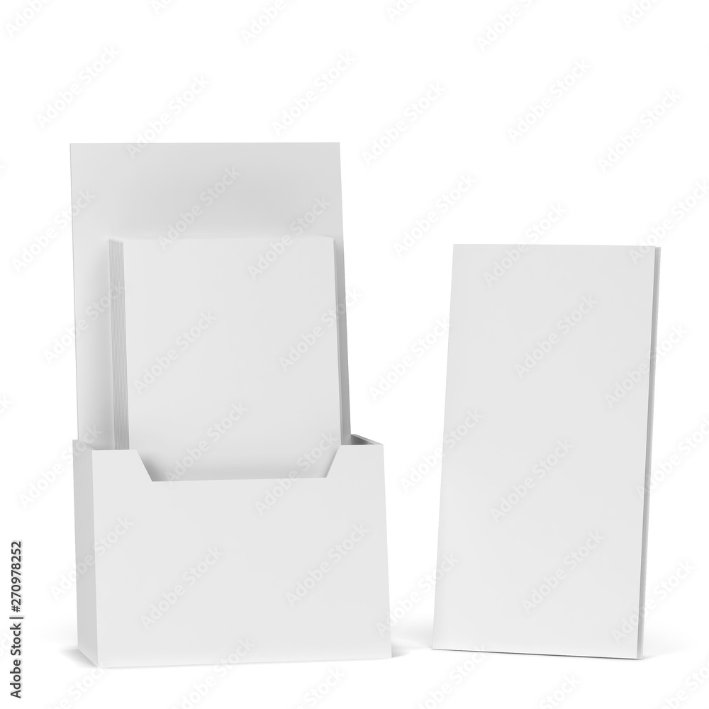 Sticker blank brochure holder mockup