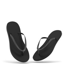 Blank pair of flip flops mockup