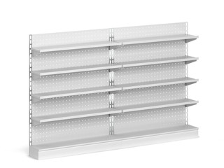 Empty market shelves mockup