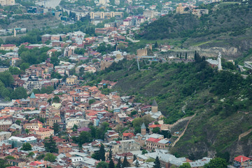 Fototapeta na wymiar panorama of the city top view of Tbilisi Georgia