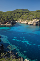 Fototapeta na wymiar Coast near the port of Sant Miquel, Ibiza