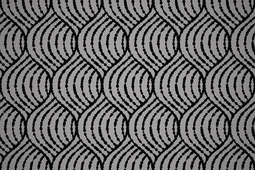 Fototapeta na wymiar The geometric pattern with wavy lines. Seamless vector background. Black texture. Simple lattice graphic design