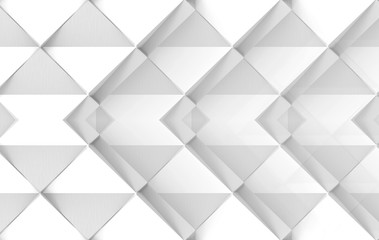 3d rendering. modern design white grid square paper art pattern texture wall background.