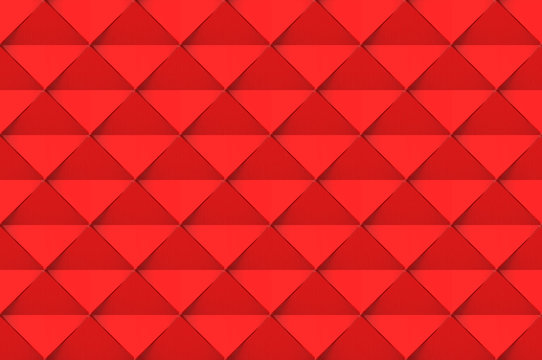 3d Rendering. Modern Seamless Red Square Grid Art Tile Pattern Design Wall Texture Background.