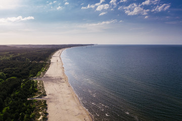 Fototapeta na wymiar Aerial view of the baltic sea coastline, northern Germany/Poland.