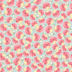 Fototapeta premium Water color floral seamless texture, blur flower