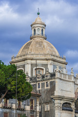 Fototapeta na wymiar Church of the Abbey of Saint Agatha in Catania on the island of Sicily, Italy