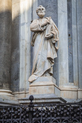 Sculpture of Saint Agatha Cathedral in Catania, Sicily Island of Italy