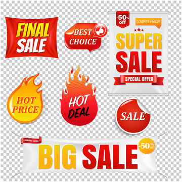 Sale Banners Big Sale Isolated Transparent Background