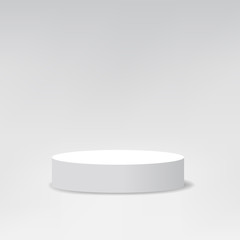 White Round Podium Pedestal Scene