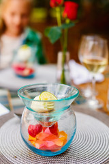 Lemon sorbet dessert