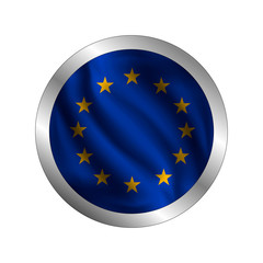 Waving Europeans flag, the flag of Europe, vector illustration