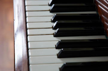 Naklejka premium Black and white keys of piano