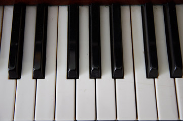 Black and white keys of piano