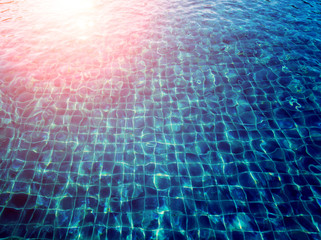 Blue ripped water in swimming pool