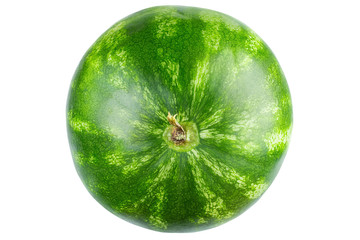Ripe single full watermelon berry isolated on white background. File contains clipping path 