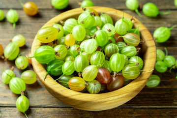 gooseberry on wooden background