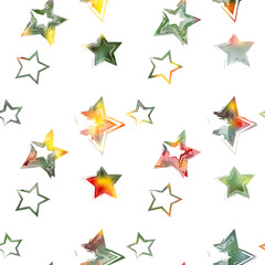 Stars hand drawn illustration. Seamless abstract surface pattern design