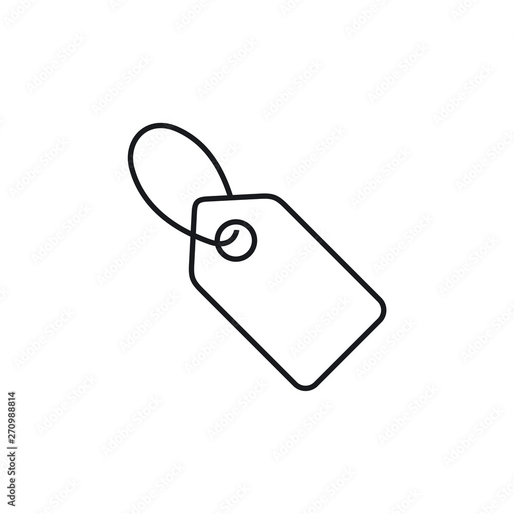 Aufkleber label line icon. price tag icon line symbol vector on white background