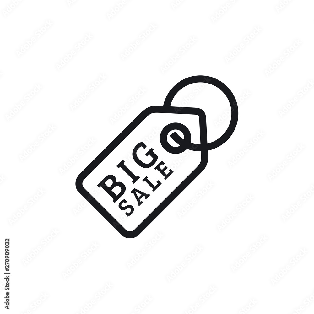 Aufkleber label line icon. price tag icon line symbol vector on white background