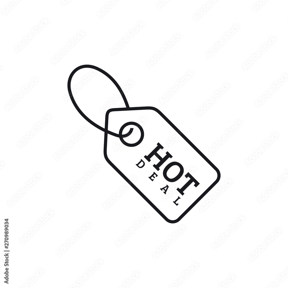 Poster label line icon. price tag icon line symbol vector on white background