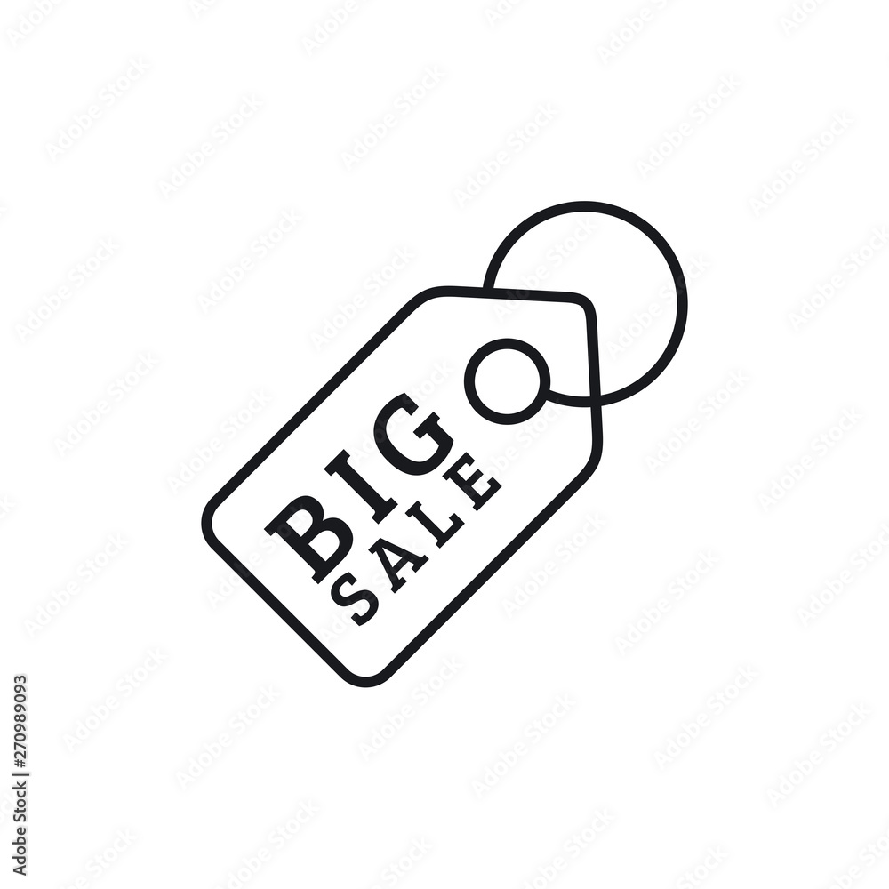 Aufkleber Label line icon. Price tag icon line symbol vector on white background