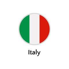 Italy flag round flat icon, european country vector illustration