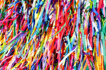 Igreja de Nosso Senhor do Bonfim, a catholic church located in Salvador, Bahia in Brazil. Famous touristic place where people make wishes while tie the ribbons in front of the church.