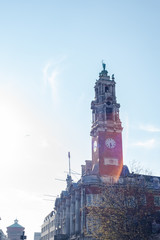 town hall on blue sky background