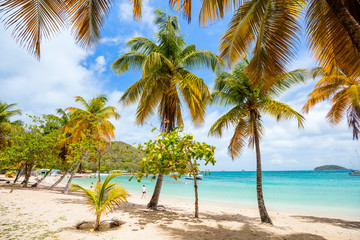 Obraz na płótnie Canvas Idyllic beach at Caribbean