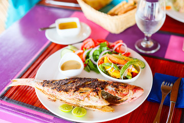 Grilled fish lunch