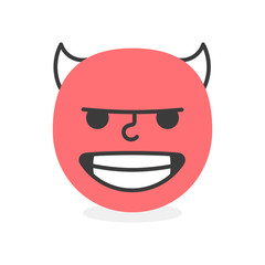 Trendy evil emoji smile. Vector eps10 illustration