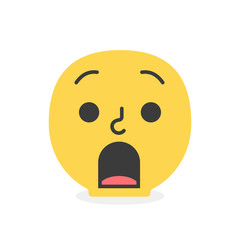 Trendy surprised emoji smile. Vector eps10 illustration