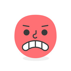 Trendy unhappy emoji smile. Vector eps10 illustration