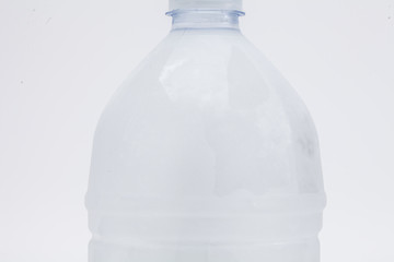 Frozen drinking water in clear bottle 