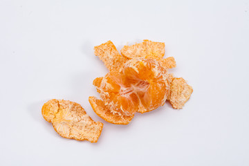 Ripe mandarin citrus isolated tangerine mandarine orange on white