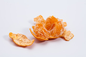 Ripe mandarin citrus isolated tangerine mandarine orange on white