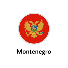 Montenegro flag round flat icon, european country vector illustration