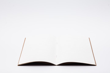 Open pages study line note book isolated