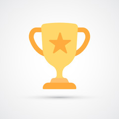 Colored cup award symbol sport icon Vector illustration