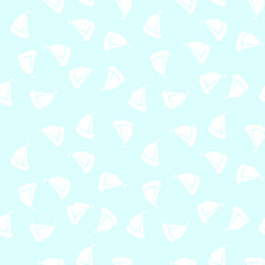 White sailboat seamless pattern on blue background flat design stock vector illustration for web, for print, for fabric print