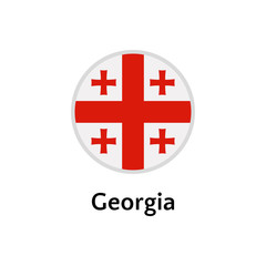 Fototapeta premium Georgia flag round flat icon, european country vector illustration