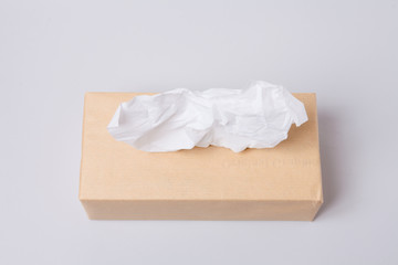  Tissue box isolated on gray background