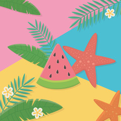 Fototapeta na wymiar Summer and vacation icon set design