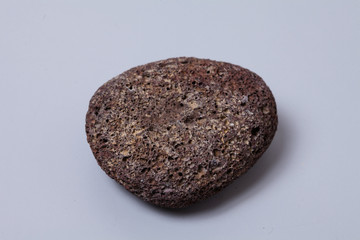  Volcanic rock on gray background