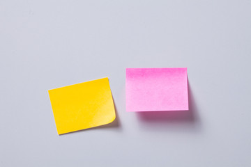Blank sticky post note on gray background