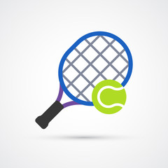Colored tennis trendy symbol. Vector illustration