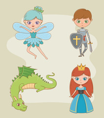 princess knight fairy and dragon design