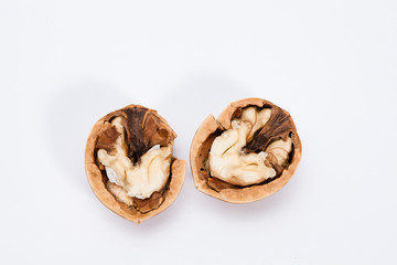 Kernel walnut isolated on the white background